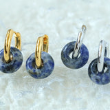 Enchanting Blue Dot Stone Natural Stone Earrings