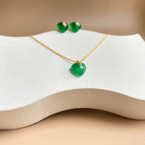 Green chalcedony Love Necklace