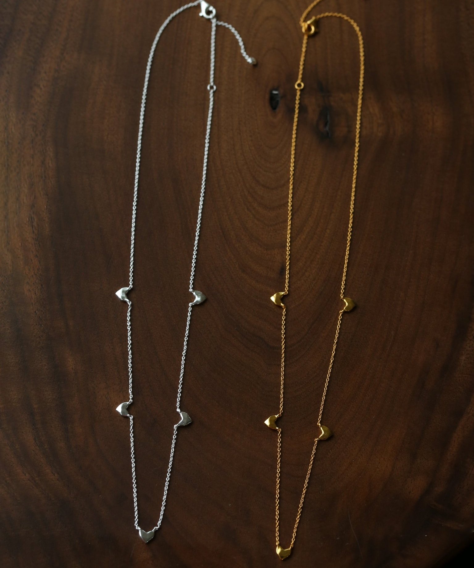 Infinite Multi - Heart Station Necklace - Delicate 925 Sterling Silver Chain - floysun