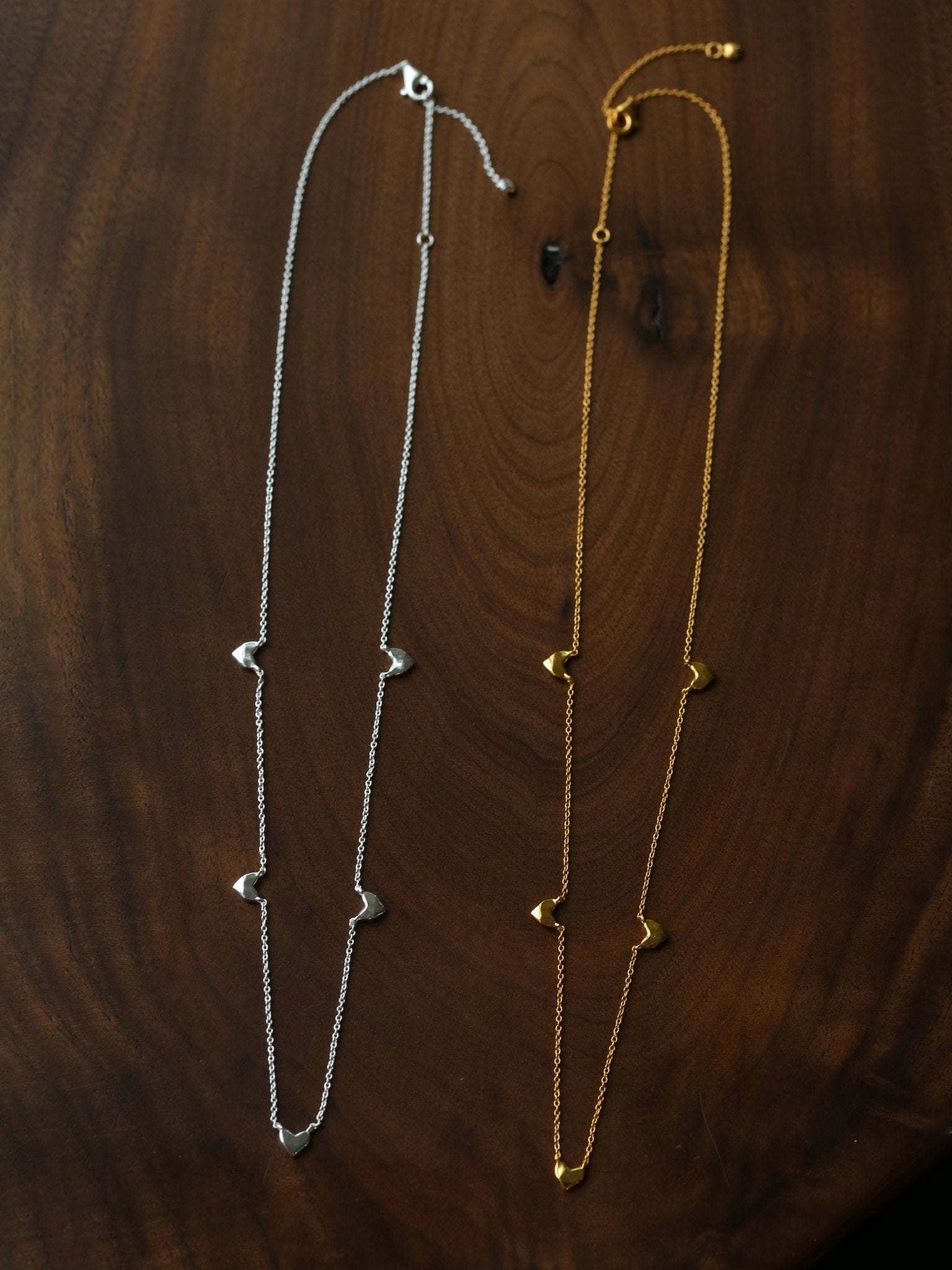 Infinite Multi - Heart Station Necklace - Delicate 925 Sterling Silver Chain - floysun