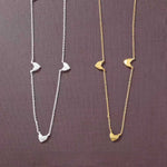 Infinite Multi - Heart Station Necklace - Delicate 925 Sterling Silver Chain - floysun