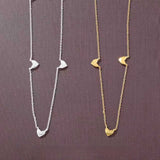 Infinite Multi - Heart Station Necklace - Delicate 925 Sterling Silver Chain - floysun