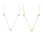 Infinite Multi - Heart Station Necklace - Delicate 925 Sterling Silver Chain - floysun