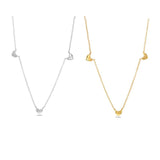 Infinite Multi - Heart Station Necklace - Delicate 925 Sterling Silver Chain - floysun