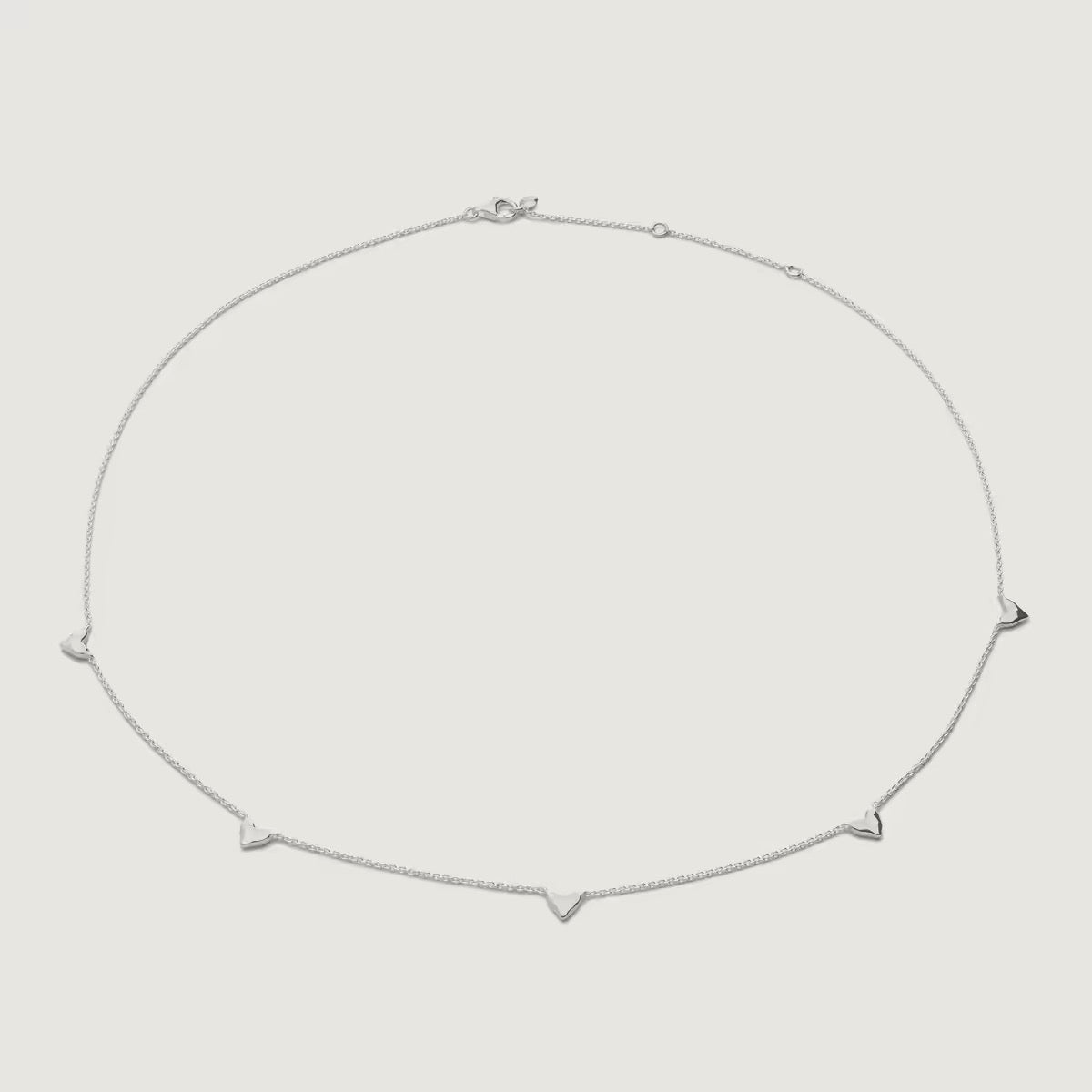 Infinite Multi - Heart Station Necklace - Delicate 925 Sterling Silver Chain - floysun