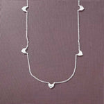 Infinite Multi - Heart Station Necklace - Delicate 925 Sterling Silver Chain - floysun