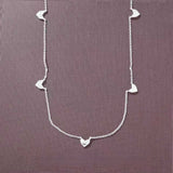 Infinite Multi - Heart Station Necklace - Delicate 925 Sterling Silver Chain - floysun