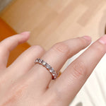 Infinite Sparkle Row Ring | 20 - Point High - Carbon Diamond S925 Sterling Silver Band - floysun