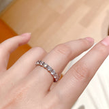 Infinite Sparkle Row Ring | 20 - Point High - Carbon Diamond S925 Sterling Silver Band - floysun
