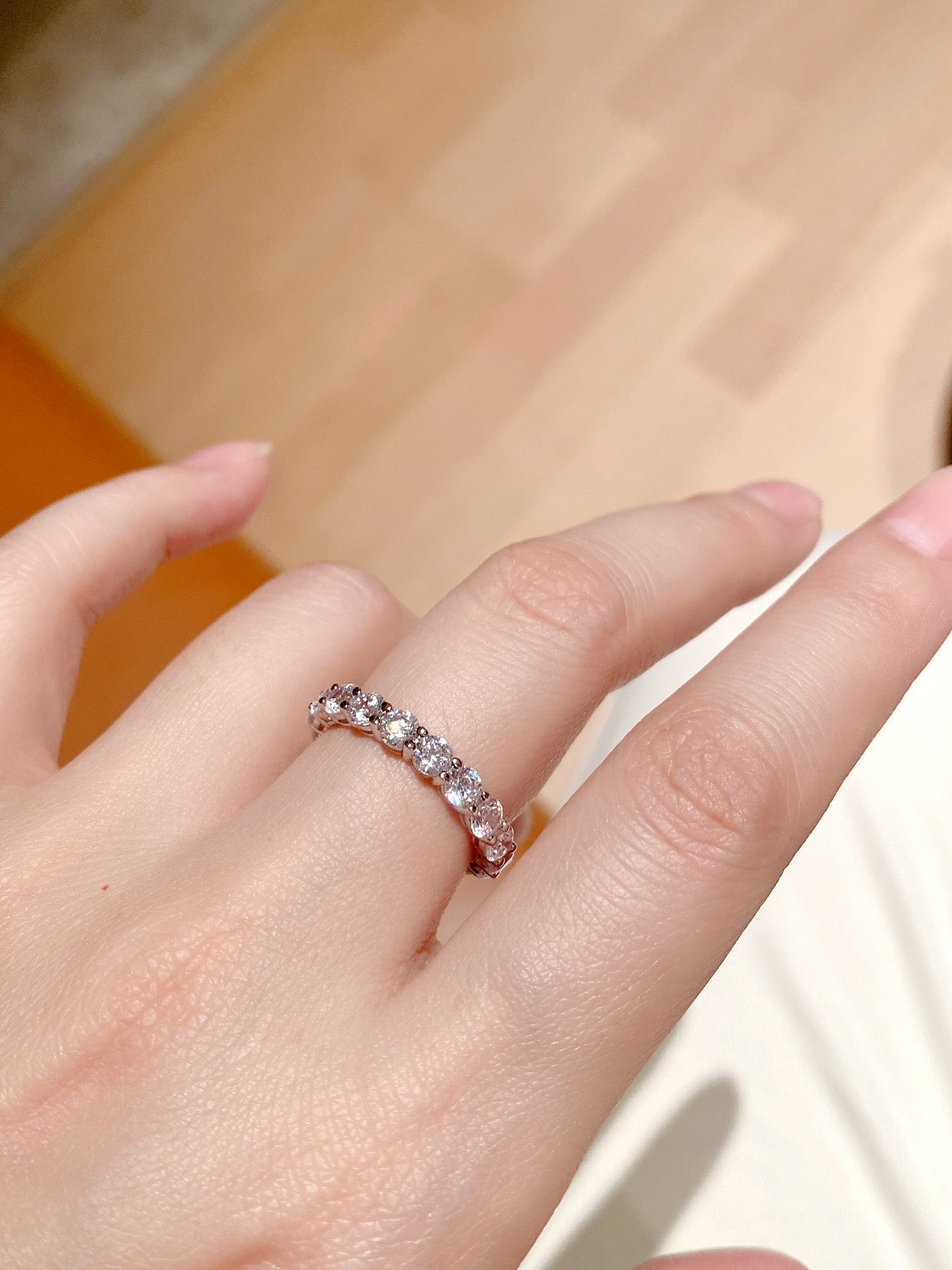 Infinite Sparkle Row Ring | 20 - Point High - Carbon Diamond S925 Sterling Silver Band - floysun