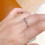 Infinite Sparkle Row Ring | 20 - Point High - Carbon Diamond S925 Sterling Silver Band - floysun