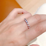 Infinite Sparkle Row Ring | 20 - Point High - Carbon Diamond S925 Sterling Silver Band - floysun