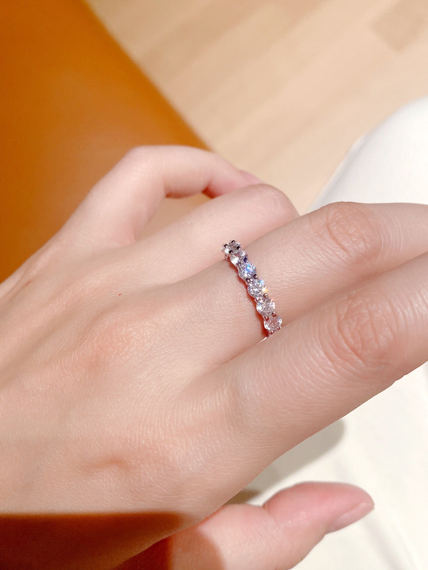 Infinite Sparkle Row Ring | 20 - Point High - Carbon Diamond S925 Sterling Silver Band - floysun