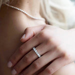 Infinite Sparkle Row Ring | 20 - Point High - Carbon Diamond S925 Sterling Silver Band - floysun