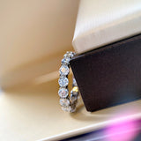 Infinite Sparkle Row Ring | 20 - Point High - Carbon Diamond S925 Sterling Silver Band - floysun