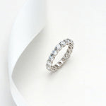 Infinite Sparkle Row Ring | 20 - Point High - Carbon Diamond S925 Sterling Silver Band - floysun