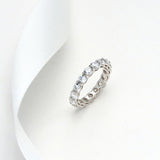Infinite Sparkle Row Ring | 20 - Point High - Carbon Diamond S925 Sterling Silver Band - floysun
