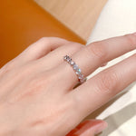 Infinite Sparkle Row Ring | 20 - Point High - Carbon Diamond S925 Sterling Silver Band - floysun