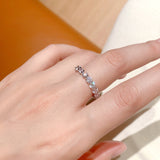 Infinite Sparkle Row Ring | 20 - Point High - Carbon Diamond S925 Sterling Silver Band - floysun