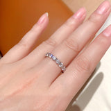 Infinite Sparkle Row Ring | 20 - Point High - Carbon Diamond S925 Sterling Silver Band - floysun