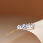 Infinite Sparkle Row Ring | 20 - Point High - Carbon Diamond S925 Sterling Silver Band - floysun