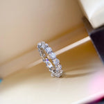 Infinite Sparkle Row Ring | 20 - Point High - Carbon Diamond S925 Sterling Silver Band - floysun