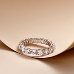 Infinite Sparkle Row Ring | 20 - Point High - Carbon Diamond S925 Sterling Silver Band - floysun