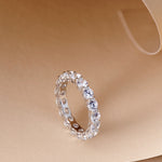 Infinite Sparkle Row Ring | 20 - Point High - Carbon Diamond S925 Sterling Silver Band - floysun
