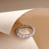 Infinite Sparkle Row Ring | 20 - Point High - Carbon Diamond S925 Sterling Silver Band - floysun