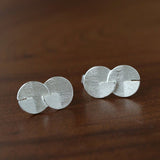 Interlocked Double Circle Brushed Stud Earrings - floysun