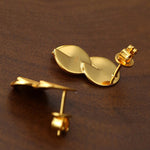 Interlocked Double Circle Brushed Stud Earrings - floysun