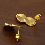Interlocked Double Circle Brushed Stud Earrings - floysun