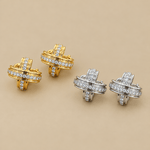 Intertwined Knot Pavé Stud Earrings - floysun