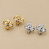 Intertwined Knot Pavé Stud Earrings - floysun