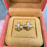 Intertwined Knot Pavé Stud Earrings - floysun