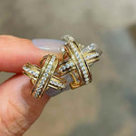 Intertwined Knot Pavé Stud Earrings - floysun
