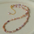 Iridescent Keshi Pearl Necklace with Gold Spacers - floysun