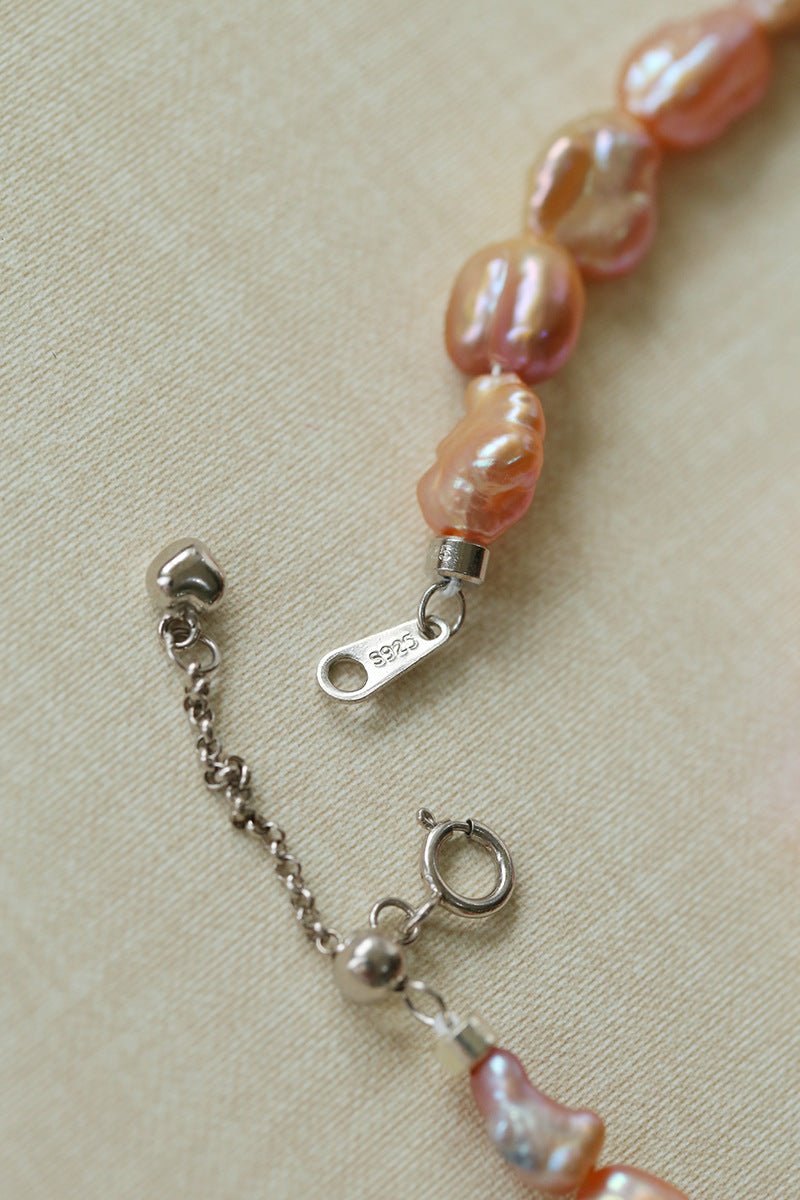 Iridescent Keshi Pearl Necklace without Spacers - floysun