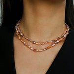 Iridescent Keshi Pearl Necklace without Spacers - floysun