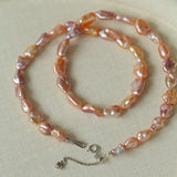 Iridescent Keshi Pearl Necklace without Spacers - floysun