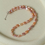 Iridescent Keshi Pearl Necklace without Spacers - floysun