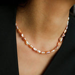 Iridescent Keshi Pearl Necklace without Spacers - floysun