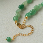 Irregular Aventurine & Gold Lava Bead Necklace - floysun