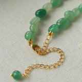 Irregular Aventurine & Gold Lava Bead Necklace - floysun
