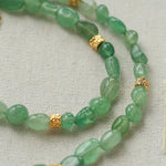 Irregular Aventurine & Gold Lava Bead Necklace - floysun