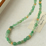 Irregular Aventurine & Gold Lava Bead Necklace - floysun