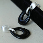 Irregular Black Onyx Hollow Drop Earrings - floysun