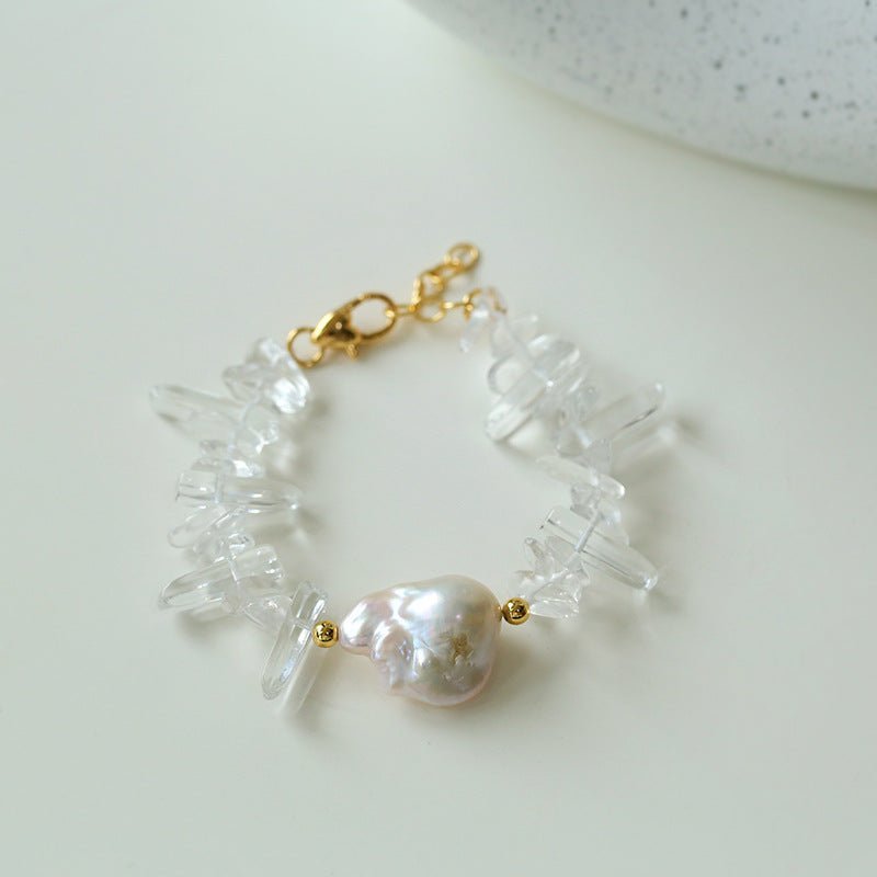 Irregular Crystal Baroque Pearl Bracelet - floysun