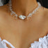 Irregular Crystal Baroque Pearl Necklace - floysun