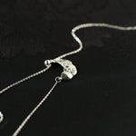 Irregular Hollow Crescent Slider Necklace - floysun